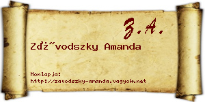 Závodszky Amanda névjegykártya